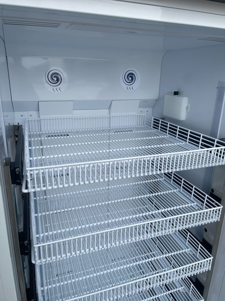 Vacc-Safe Premium Refrigerator VS606PD close up of fridge racks